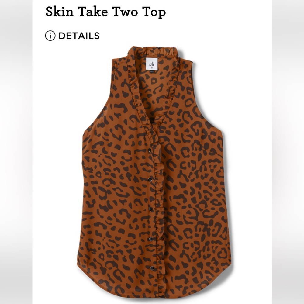 CAbi Animal Print Sleeveless Blouse